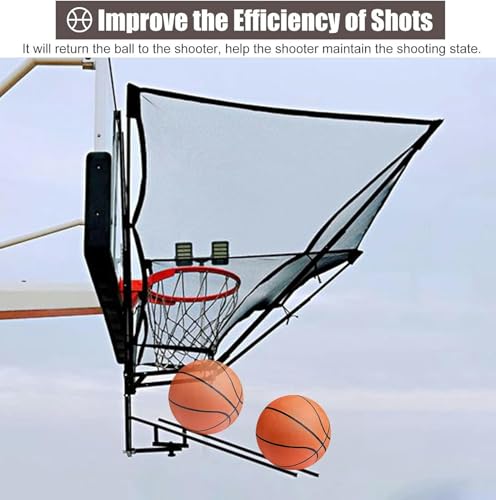 Hanging Basketball Return，Basketball Shot Returner, Basketball Shooting Rebounder for Hoop, Basketball Return Net Attachment