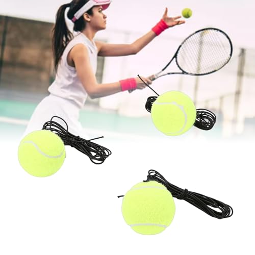 RiToEasysports Tennis Training Balls, Self Training Tool Practice Tennis Balls Synthetic Fiber 3pcs for Beginners Indoor Outdoor Practice