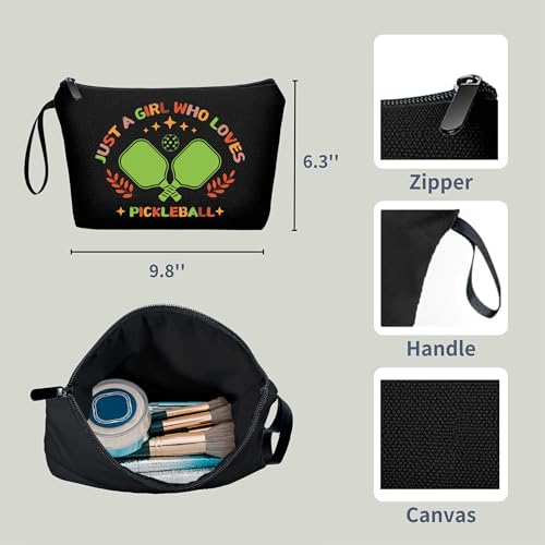 Pickleball Accessories - Cosmetic Travel Make Up Bag for Women & Girls, Gifts for Pickleball Lovers - color: pickleball 2H