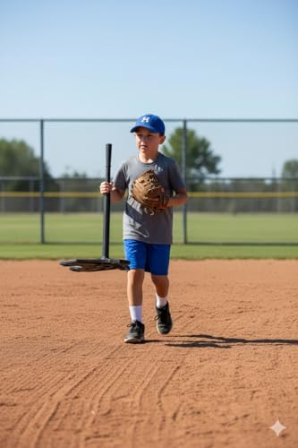 Power Batting Tee - Fully Adjustable Stem for Baseball and Softball Players, Black