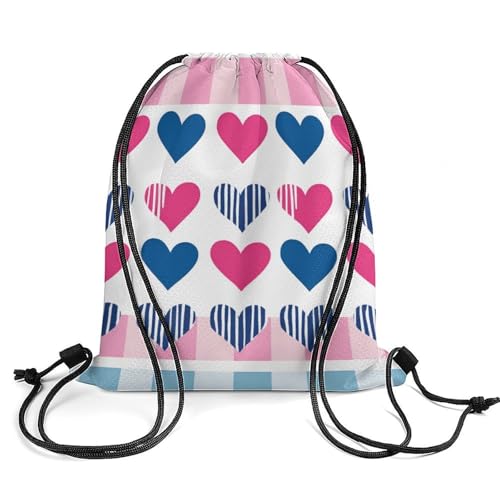 Beam Bag Large Capacity Drawstring Backpack for Volleyball Baseball Sports Workout Gear Travel Men Women, Transgender Pride Hearts Lgbt Flag Bags - color: Picture (758)