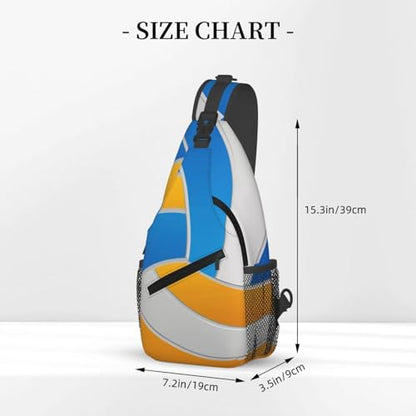 Volleyball Sling Backpack Sling Bag Crossbody Shoulder Bag Volleyball Purse Chest Bag For Men Women - color: Volleyball