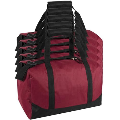24 Pack Bulk Duffle Bags Wholesale by the Case for Homeless, Sports Teams, and Duffle Bags for Foster Kids (All Red Pack) - color: All Red Pack