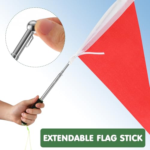 Toyvian Telescopic Flagpole, 2 Pack 3.9ft Extendable Tour Guide Flag Pole with Foam Handle Lightweight Handheld Flag Pole for Teachers Tour Guides Coaches Outdoor Sports Events