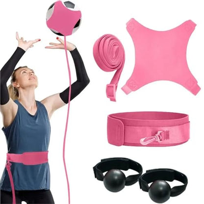 1/6set Elasticity Volleyball Training Kit Adjustable Soccer Aid Spike Trainer Creativity Improves Dribbling Skills - color: Black, size: 6set
