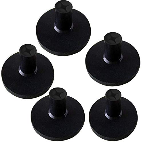 FINGER TEN Golf Rubber Tee Driving Range Value 5 Pack for Indoor Outdoor Practice Mat, Tee Adaptor Size 1.5’’ 2.0’’White Black Tee Holder Set for Hitting Mats - style: Black 5 Pack All 1.5''