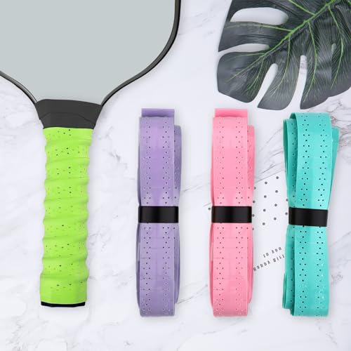 6Pcs Pickleball Paddle Grip Tape, Pickleball Anti-Slip Perforated Super Absorbent Pickleball Overgrip Handle Replacement Wrap for Pickleball Paddle