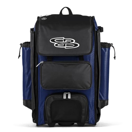 Boombah Catchers Superpack Hybrid Rolling Bat Bag - Multiple Colors - Wheeled & Backpack Version - color: Royal Blue/Black_C23