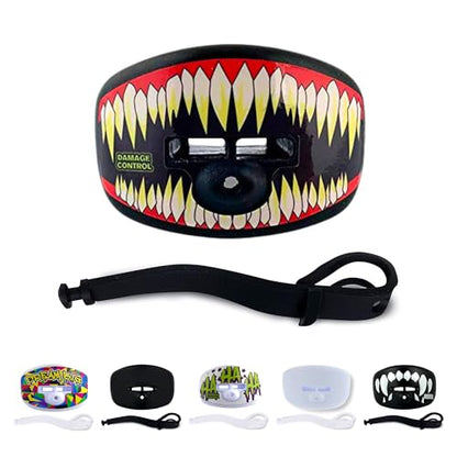 DAMAGE CONTROL Pacifier Mouthpiece – Football Mouthguard with Helmet Strap, Protects Teeth, Jaw & Mouth – Mouth Piece for Sports, No Boiling, Allows Airflow – Gear for Adults & Youth (SymBite) - color: Symbite