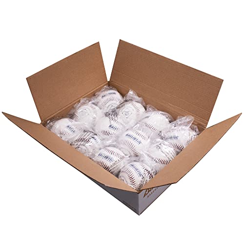 Baden Ballistic Leather Pitching Machine Baseballs | Durable Leather Construction for Consistent Performance, 12-Pack