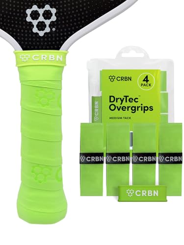CRBN Pickleball - Drytec™ Overgrips - Pickleball Paddle Grip Tape - Absorbs Shock & Moisture - 4 Pack - color: Lime - 4 Pack