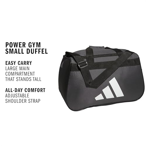 adidas Power Gym Bag – Lightweight Small Duffel - color: Team Dark Grey/White/Black