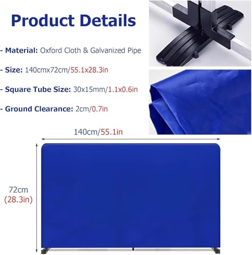 The Movable Ping Pong Ball Baffle,Blue Table Tennis Baffle, Ultra-Long Portable Table Tennis Field Fence, Splicable Table Tennis Surround Block for Table Tennis Court/Club/School/Stadium，（B