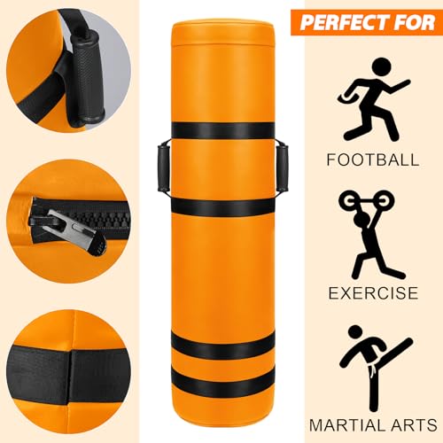 Arrowbash Unfilled Football Tackling Dummy 4 ft Sports Training Dummy Football Training Equipment with Handles for Youth College Drills Kickboxing Martial Basketball Practice, Unfilled - color: Orange
