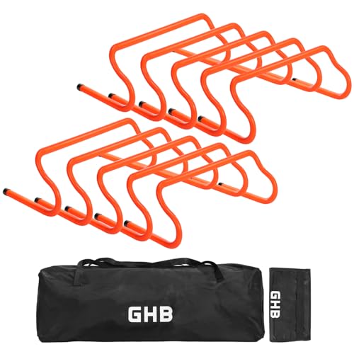 GHB Agility Hurdles 8" Speed Agility Training Hurdles, Detachable Sturdy Hurdles Training Equipment Set with Carry Bag for Kids,Athletes,Soccer,Basketball