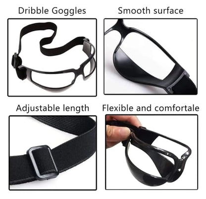 Dribbling Goggles Basketball 4PCS Comfortable Training Glasses - Lightweight PC Frame Enhance Ball Control Vision - color: Gray