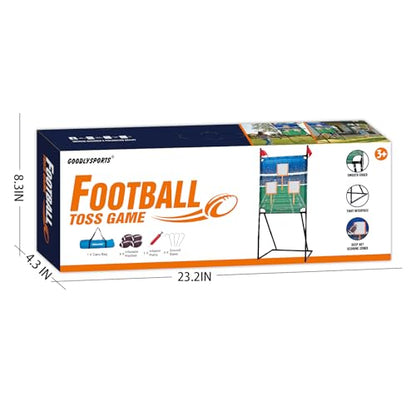 GOODLYSPORTS Football Toss Game with 4 Inflatable Balls + 66" Throwing Target - Football Target Practice for Kids + Football Gifts for Boys 8-12 - Carnival Games for Kids + Yard Games for Adults