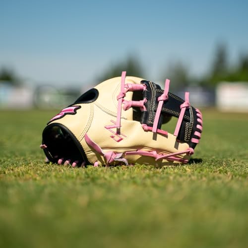 SSK Z5 Craftsman Infield Baseball Glove – 11.25” - 11.5” - 11.75” - 12” – Right & Left Hand Throw - color: Camel/Black/Pink, size: 11.5" - Right Hand Throw