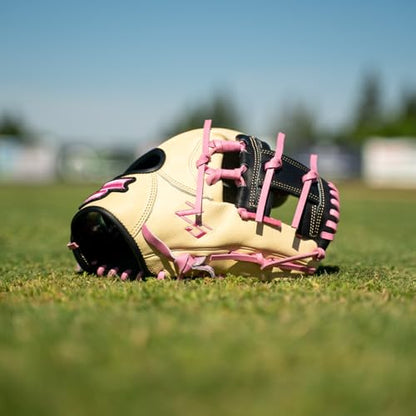 SSK Z5 Craftsman Infield Baseball Glove – 11.25” - 11.5” - 11.75” - 12” – Right & Left Hand Throw - color: Camel/Black/Pink, size: 11.5" - Right Hand Throw