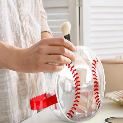 Reginary 12 Pcs Baseball Cosmetic Bag Gifts Accessories for Makeup Bags PVC Clear Cheer Base Ball Case Toiletry Zipper Pouch Waterproof Travel Handbag Purses Organizer for Baseball Team Gift - style: Baseball