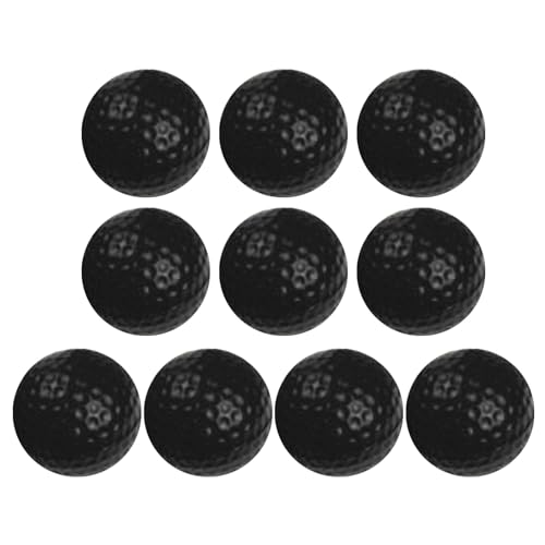 10Pcs Long Lasting Limited Flight Practice Golf Ball for Backyard Realistic Feel PU Practice Foams Flight Training - color: Black