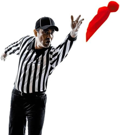6pcs Football Girls Referee Flag Football Challenge Flags Tossing Flags Football Penalty Flags Set Party Accessory Red