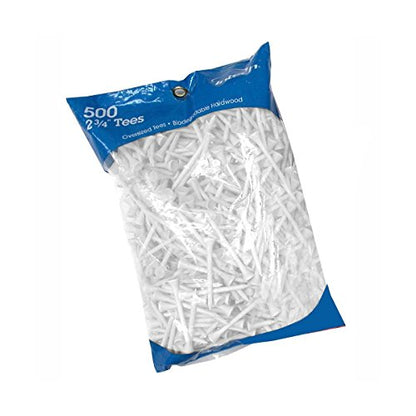 Intech 2-3/4 Inch Wooden Golf Tees, 100 and 500 Pack, Multiple Colors Available - color: White, style: 500 Count Bag