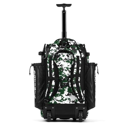 Boombah Catchers Superpack Hybrid Rolling Digital Camo Bat Bag - Multiple Colors - Wheeled & Backpack Version - color: Black/Dark Green