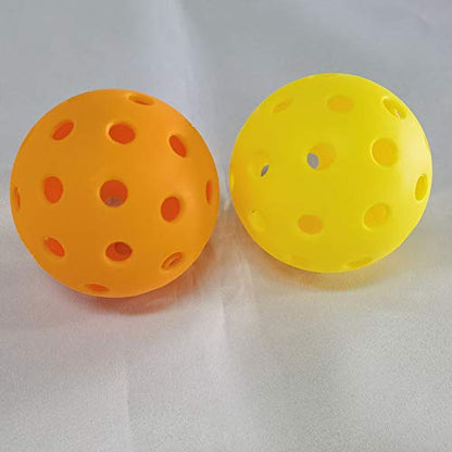 Mike Indoor Sports Pickleball Balls, Specifically Optimized Design Pickleball Balls, Flight Trajectory is Stable, 4 Yellow Balls and 4 Orange Balls Pack of 8 with A Mesh Bag