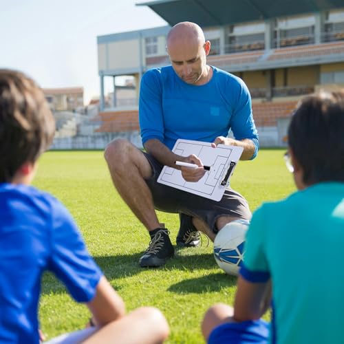 Pure Vie Magnetic Soccer Coaching Board, Portable Soccer Whiteboard for Coaches, Soccer Tactics Clipboard with Dry Erase, Marker Pen - Soccer Training Equipment for Teaching and Game Plan