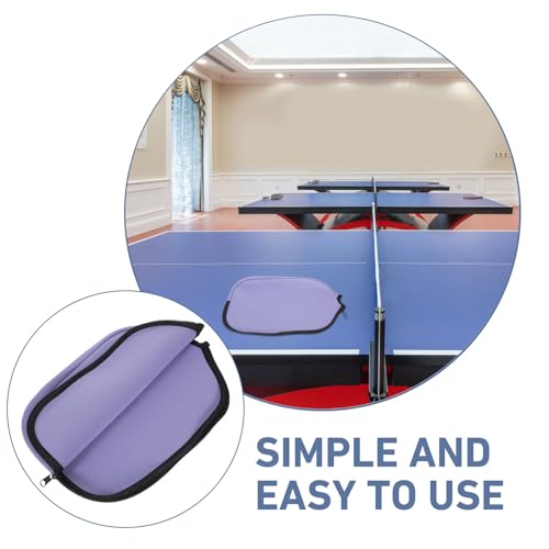 Table Tennis Paddle Case Pickleball Paddle Protective Cover Purple Neoprene Anti-scratch Portable Storage Bag for Sports and Game Room