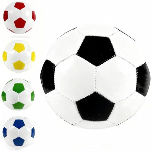Soccer Ball with Pump Soft Leather Training Football Soccer Balls for Teens Boys Girls Youth Football Players Skill Practicing Training Gifts - color: Yellow