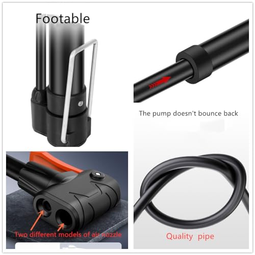 Ball Pump with Needle,Nozzle and Extension Hose for Football,Basketball,Volleyball, Rugby, Balloon & Other Inflatables Perfect Bike Pump for All Bikes