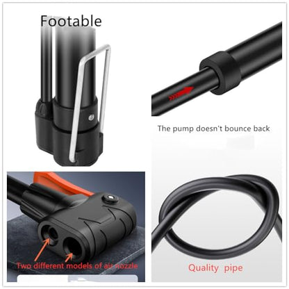 Ball Pump with Needle,Nozzle and Extension Hose for Football,Basketball,Volleyball, Rugby, Balloon & Other Inflatables Perfect Bike Pump for All Bikes