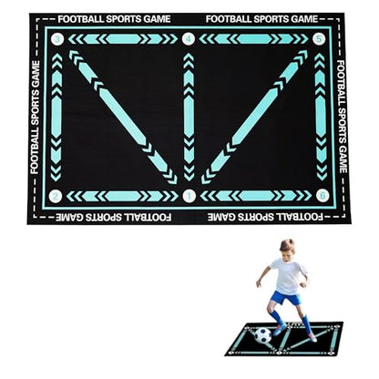 Soccer Training Mat Football Footstep Training Mat 35X24 inch Soccer Training Equipment Improve Strength, Agility and Coordination, Anti-Slip Silent for All Ages Footwork & Ball Mastery