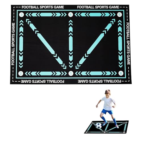Soccer Training Mat Football Footstep Training Mat 35X24 inch Soccer Training Equipment Improve Strength, Agility and Coordination, Anti-Slip Silent for All Ages Footwork & Ball Mastery