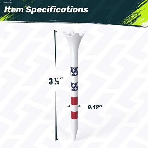 SAPLIZE Upgraded 4-Prong Golf Tees Plastic, 50/100/120/200 Pack (1-1/2", 2-3/4'', 3-1/4"), Engineered to Reduce Friction & Side Spin, Unique Golf Gifts for Golfers - color: Red (50pcs, 3-1/4'')