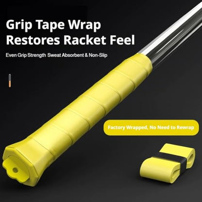 Badminton Power Trainer with Magnetic Resistance, 11.8" Swing Trainer Sound Feedback for Smash Technique, Real Racket Handle Feel for Wrist Arm Strength Training Fitness Professional Players - color: Yellow