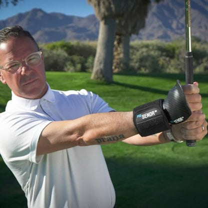 ProSENDR™ Golf Training Aid | Carbon Fiber Wrist Cradle Plus Compression Sphere | Improve Wrist Positions, Slice, Ball Striking | Use for Full Swing, Chipping, Putting