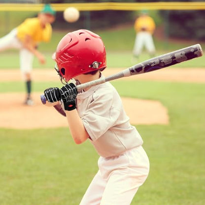 Youth Baseball & Softball Batting Gloves for Kids with Super Grip Fit - color: Spider Black, size: Youth XL(6.5in-7in)
