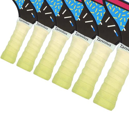 Pickleball Paddle Grip Tape, 6 Pack Pre-Cut Pickleball Grips, Absorbent and Enhanced Pickleball Paddle Overgrip Tape(Gradient Color) (Yellow) - color: Yellow