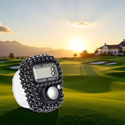 Electronic Finger Tally Counter Clicker Counter,Portable Digital Display Tally Counter,Convenient Resettable Mini Lap Counter for Golf Goods Counting Accessories,Track and Field Lap Counters - color: Black