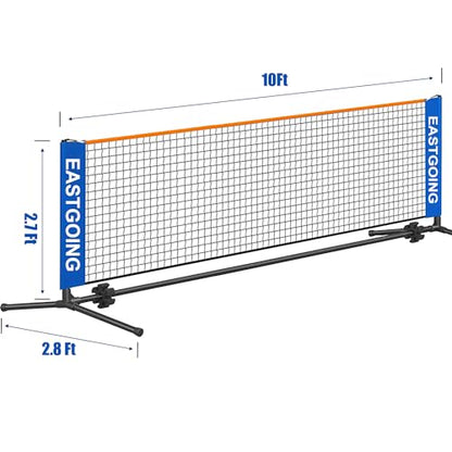 10 ft Mini Portable Soccer Tennis Net | Pickleball Net System with Carrying Bag for Driveway Backyard. Easy Assemble Beach Tennis Net | Tennis Practice for Indoor and Outdoor