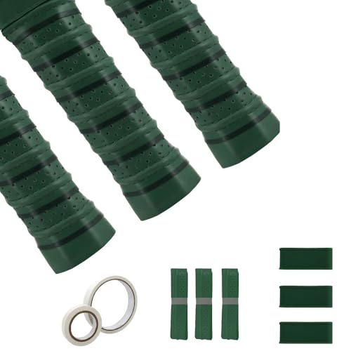 Pickleball Grip Tape 3pcs Overgrip Pickleball Paddle Grip Tape with Raised Ridge Replacement Grip Wrap Accessory for Pickleball Paddle Handle - color: Green