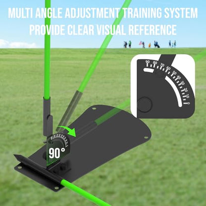 Adjustable Golf Alignment Rod Holde with Angle Base - A Swing Plane Training Aid for Practice Ranges, A Golf Practice Rod Locator for Correcting Posture
