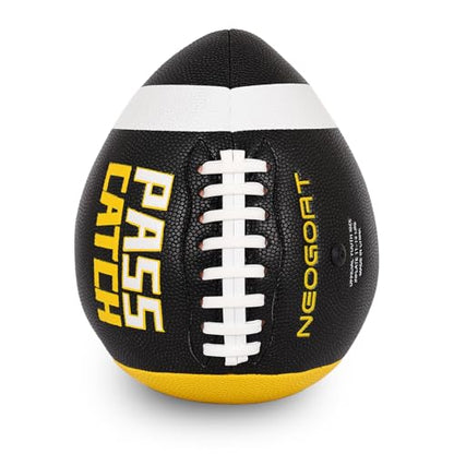 PassCatch Training Football, Fatherless Bounce Back Football Training Equipment Composite Leather Improving Enhance Solo Passing Catching Skills Offical Size(Ages 14+,Deflated)