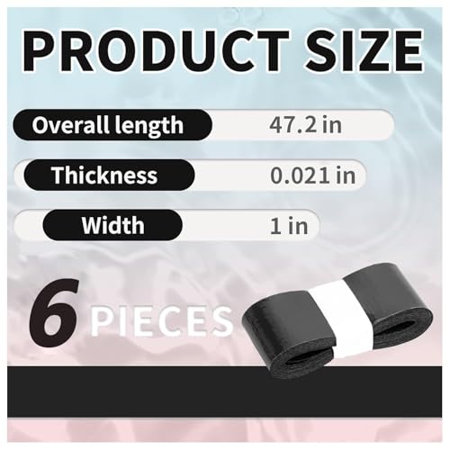 Tennis Racket Grip Tape, 3/6/12 Pack Precut Anti Slip Tennis Grip Tape, Absorbent Dry Feel Tennis Grips Overgrip for Tennis, Pickleball - color: White-6 Pack