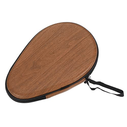 PATIKIL Table Tennis Racket Case, Ping Pong Paddle Case Hard Cover Container Bag Gourd Shape for Sports Accessories, Wood Color