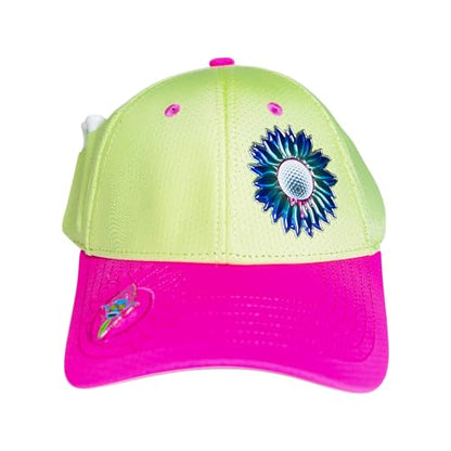 Ladies Adjustable Hats - Tee Holder with Tees & Bill Magnet with Ball Marker - 100% Custom Made - color: Sorbet Bonk, style: Offset