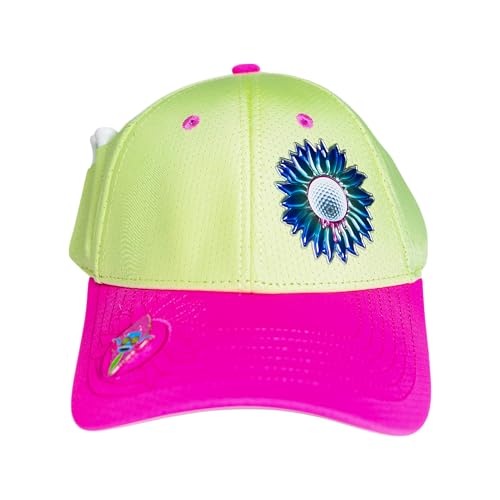 Ladies Adjustable Hats - Tee Holder with Tees & Bill Magnet with Ball Marker - 100% Custom Made - color: Sorbet Bonk, style: Offset